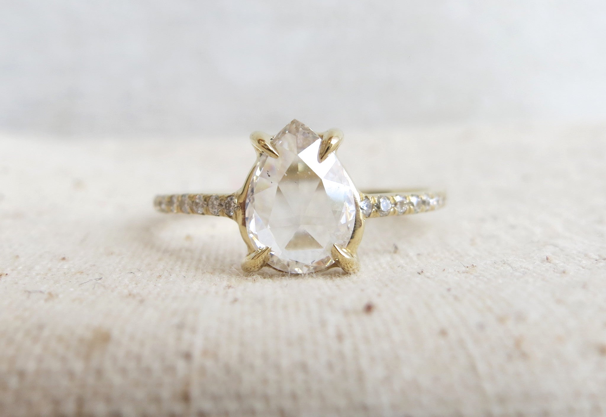 Rose cut diamond best sale in pave setting ring