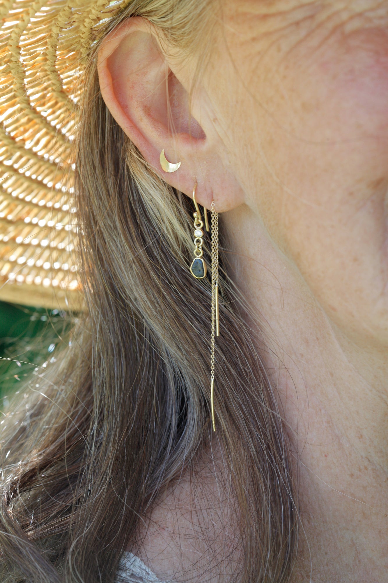 Long pull through earrings outlet